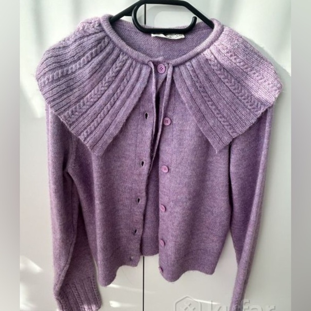 Mango Lavender Cardigan Sweater
